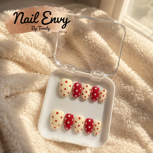 Playful Polka Dot Press-On Nails | Handmade Reusable Cute Dot Nail Designs in Trendy Colors