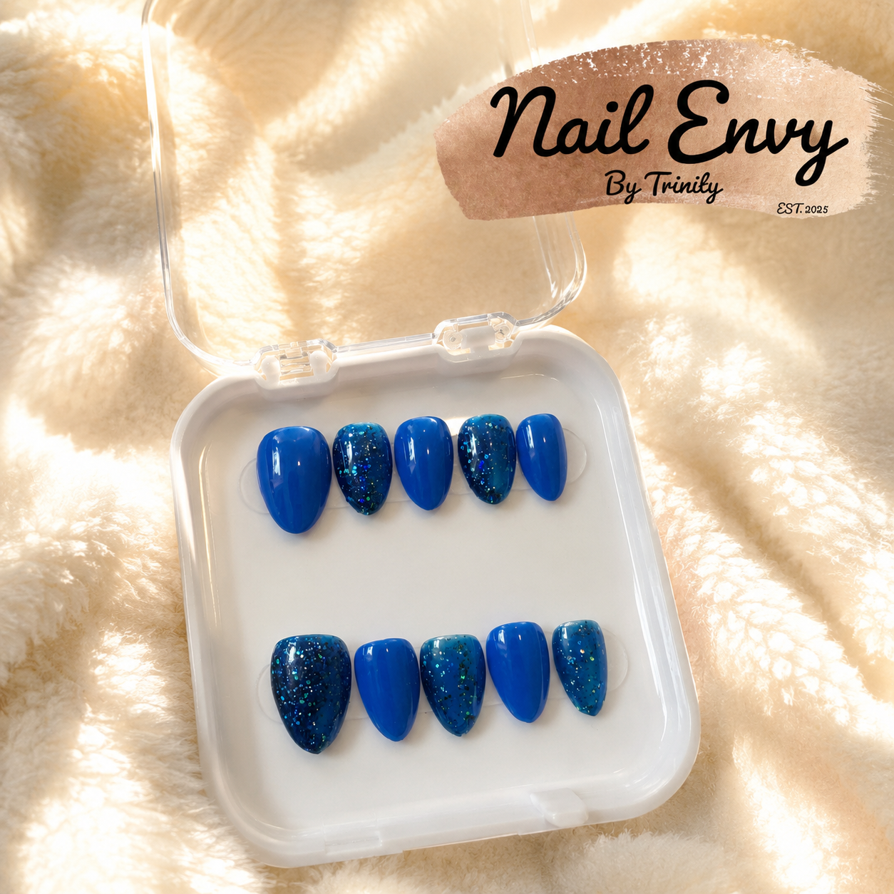 Classic Solid Color Press-On Nails | Handmade Reusable Glossy Nails in Your Choice of Color