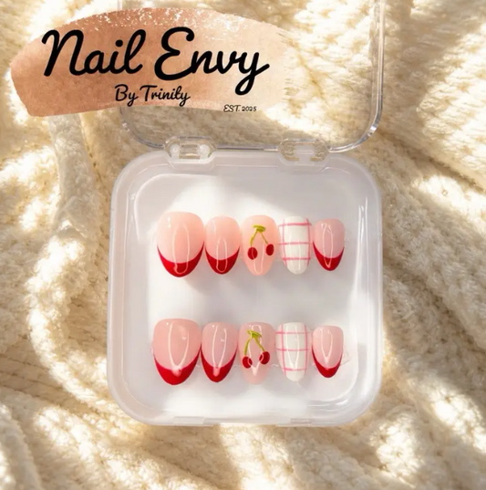 Summer Press On Nails | Handmade Reusable Glue-On Nail Set | Custom Sizes | Salon Quality False Nails | Beach Vacation Nail Design | Gift for Her