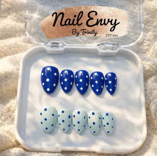 Summer Press On Nails | Handmade Reusable Glue-On Nail Set | Custom Sizes | Salon Quality False Nails | Beach Vacation Nail Design | Gift for Her
