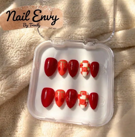 Summer Press On Nails | Handmade Reusable Glue-On Nail Set | Custom Sizes | Salon Quality False Nails | Beach Vacation Nail Design | Gift for Her