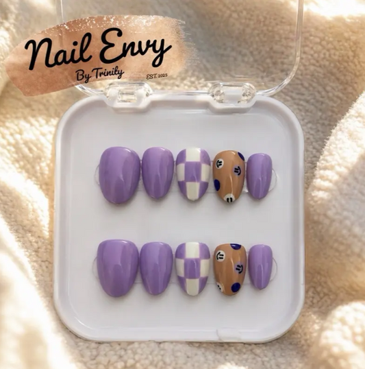 Summer Press On Nails | Handmade Reusable Glue-On Nail Set | Custom Sizes | Salon Quality False Nails | Beach Vacation Nail Design | Gift for Her
