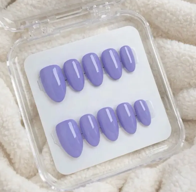 Classic Solid Color Press-On Nails | Handmade Reusable Glossy Nails in Your Choice of Color
