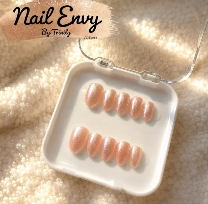 Classic Solid Color Press-On Nails | Handmade Reusable Glossy Nails in Your Choice of Color