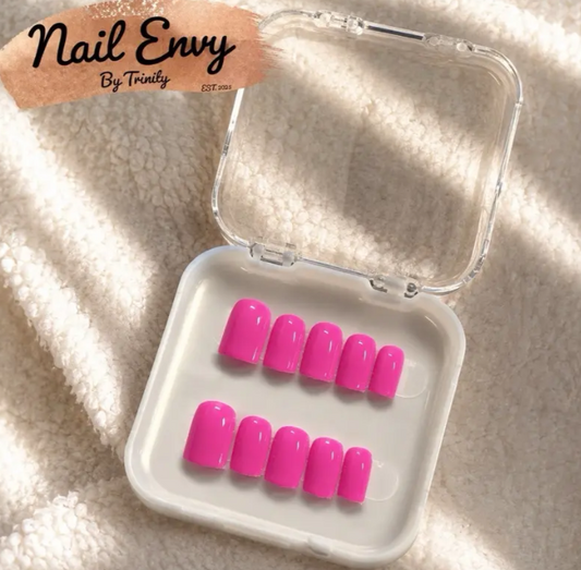 Classic Solid Color Press-On Nails | Handmade Reusable Glossy Nails in Your Choice of Color