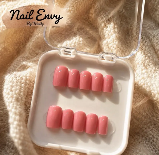 Classic Solid Color Press-On Nails | Handmade Reusable Glossy Nails in Your Choice of Color