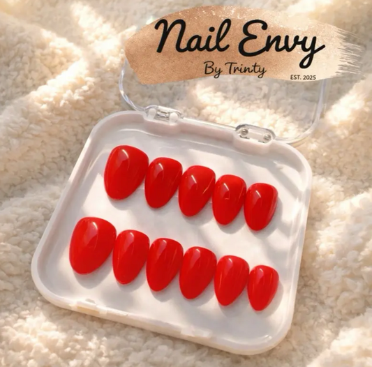 Classic Solid Color Press-On Nails | Handmade Reusable Glossy Nails in Your Choice of Color