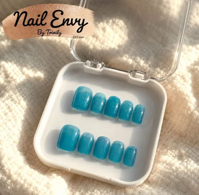 Classic Solid Color Press-On Nails | Handmade Reusable Glossy Nails in Your Choice of Color