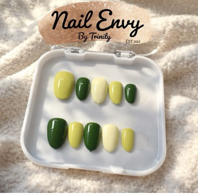 Classic Solid Color Press-On Nails | Handmade Reusable Glossy Nails in Your Choice of Color