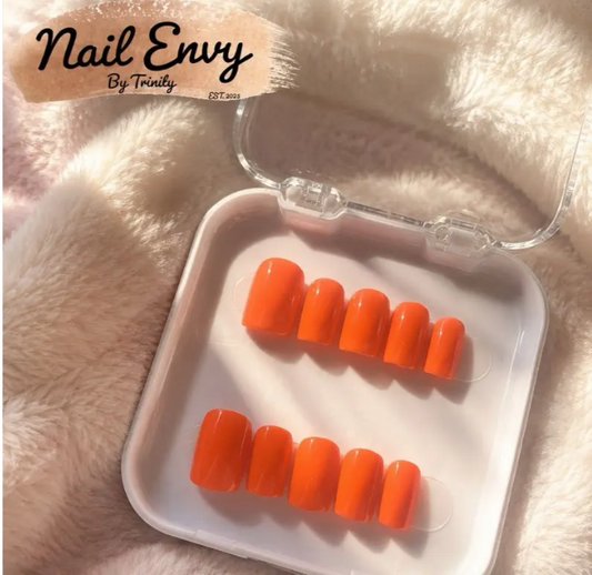 Classic Solid Color Press-On Nails | Handmade Reusable Glossy Nails in Your Choice of Color