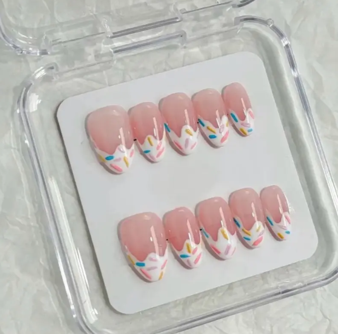Timeless French Tip Press-On Nails | Handmade Reusable Elegant Nude & White Nails for Every Occasion