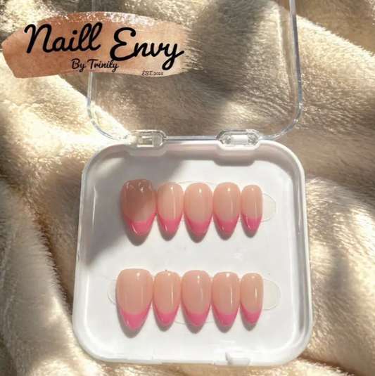 Timeless French Tip Press-On Nails | Handmade Reusable Elegant Nude & White Nails for Every Occasion