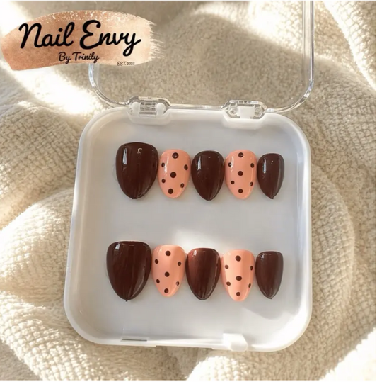 Playful Polka Dot Press-On Nails | Handmade Reusable Cute Dot Nail Designs in Trendy Colors