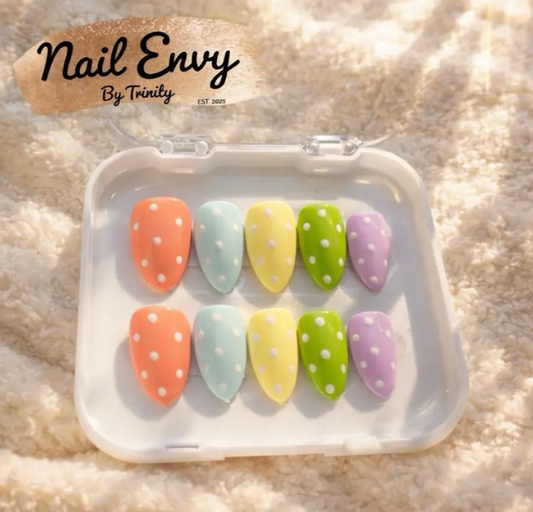 Pastel Easter Press-On Nails | Handmade Reusable Spring Nail Designs Inspired by Easter Colors and Florals
