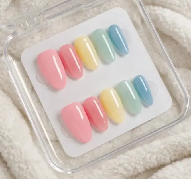 Pastel Easter Press-On Nails | Handmade Reusable Spring Nail Designs Inspired by Easter Colors and Florals