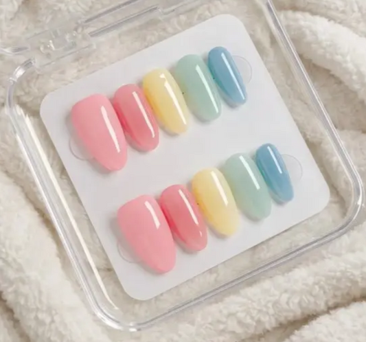 Pastel Easter Press-On Nails | Handmade Reusable Spring Nail Designs Inspired by Easter Colors and Florals