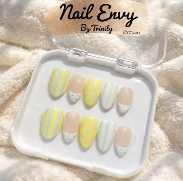 Pastel Easter Press-On Nails | Handmade Reusable Spring Nail Designs Inspired by Easter Colors and Florals