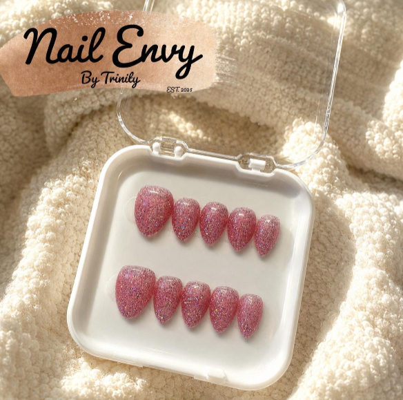 Classic Solid Color Press-On Nails | Handmade Reusable Glossy Nails in Your Choice of Color
