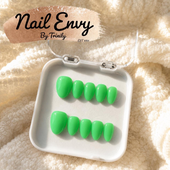 Classic Solid Color Press-On Nails | Handmade Reusable Glossy Nails in Your Choice of Color