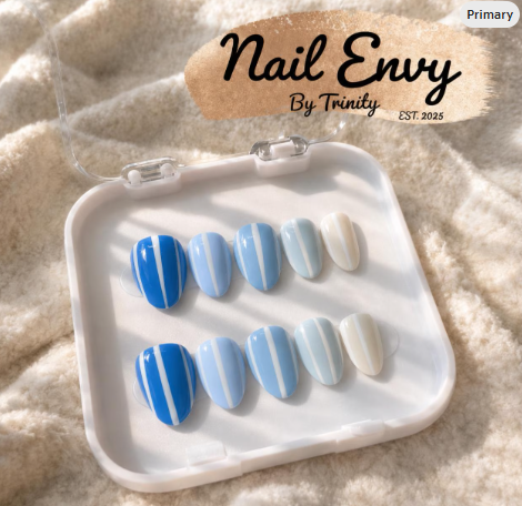 Summer Press On Nails | Handmade Reusable Glue-On Nail Set | Custom Sizes | Salon Quality False Nails | Beach Vacation Nail Design | Gift for Her